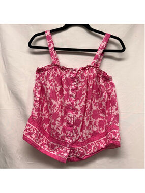 Women's J.CREW Pink & White Floral Tank Top XXS